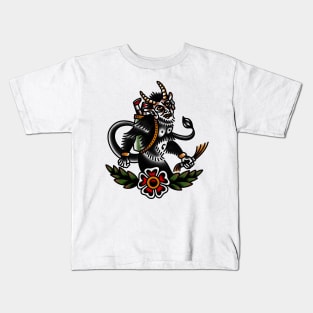 Traditional Krampus Tattoo Piece Kids T-Shirt